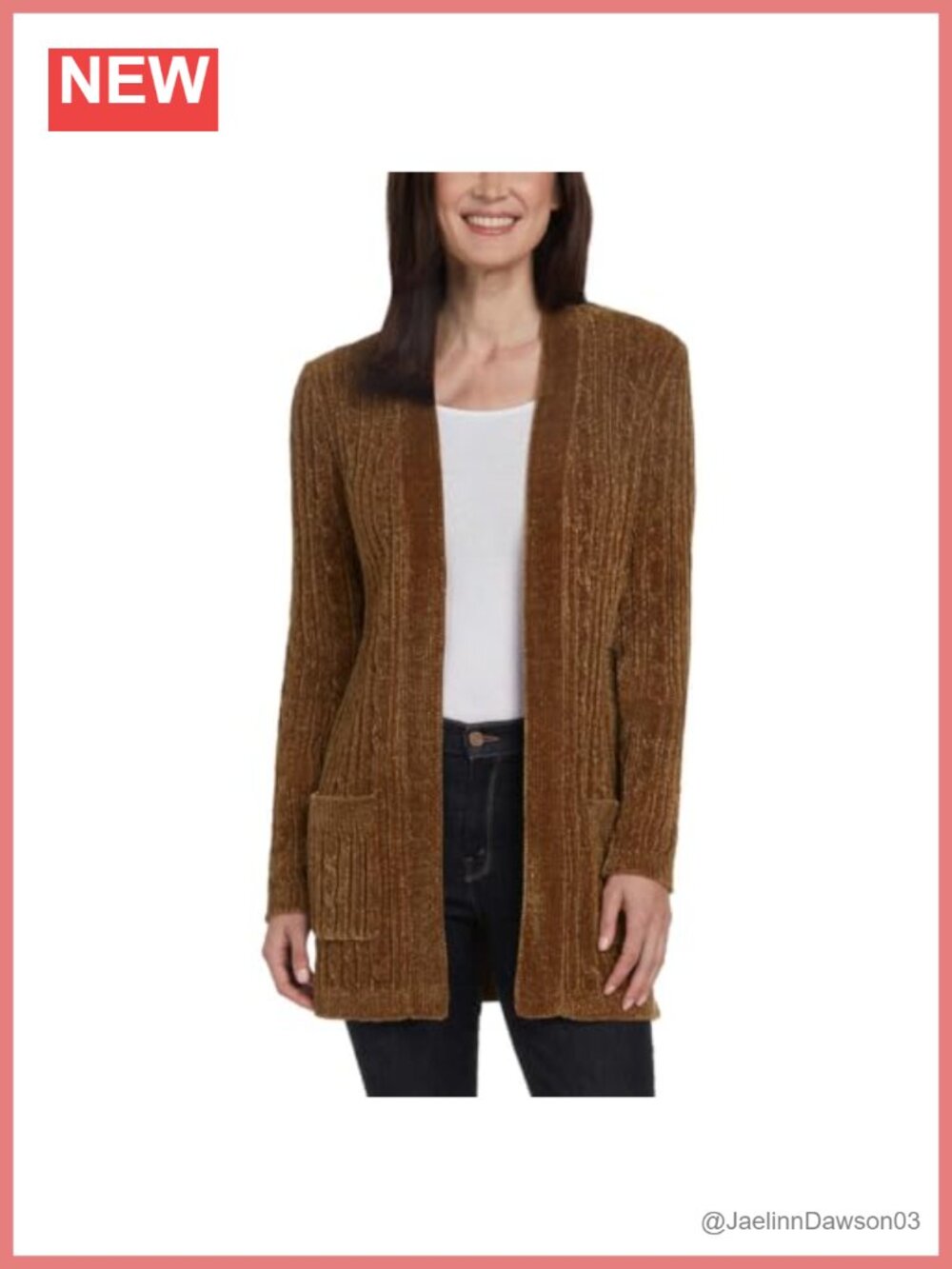 Cozy Chenille Cable Knit Open Front Cardigan Sweater Long Sleeve